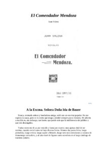 El comendador Mendoza Spanish Edition Valera Juan Kitap Kapağı
