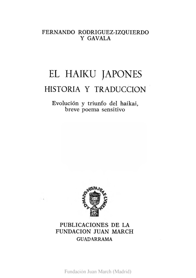 El haiku japones Spanish Edition Rodriguez Izquierdo y Gavala Fernando Kitap Kapağı
