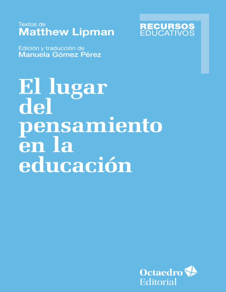 El lugar del pensamiento en la educacion Spanish Edition Matthew Lipman Kitap Kapağı
