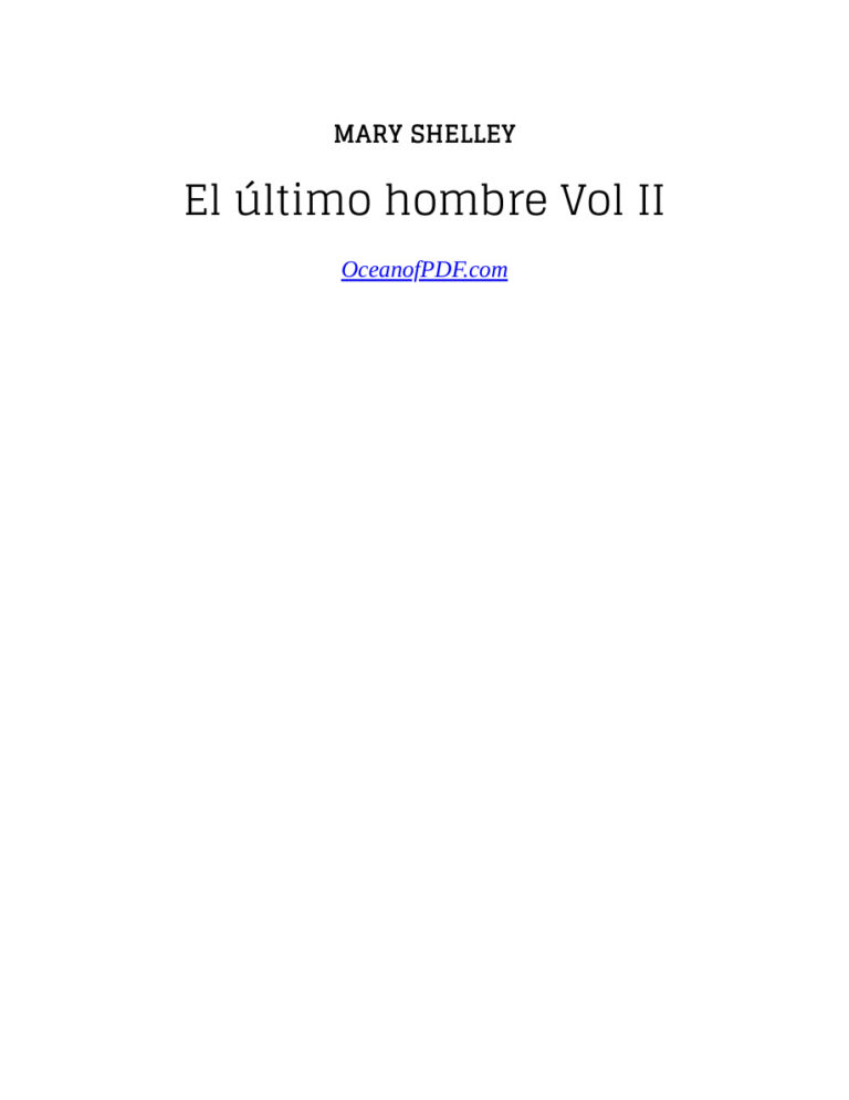 El ultimo hombre Vol II Spanish Edition Mary Shelley Kitap Kapağı