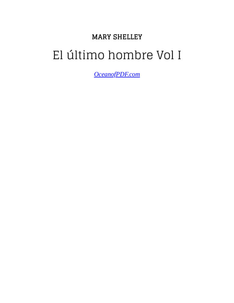 El ultimo hombre Vol I Spanish Edition Mary Shelley Kitap Kapağı