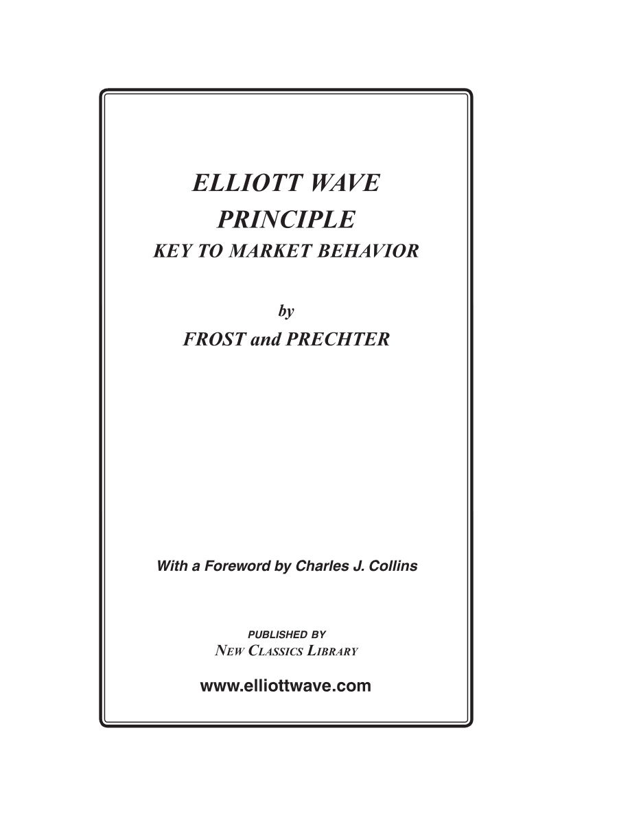 Elliott Wave Principle: Key to Market Behavior PDF Download