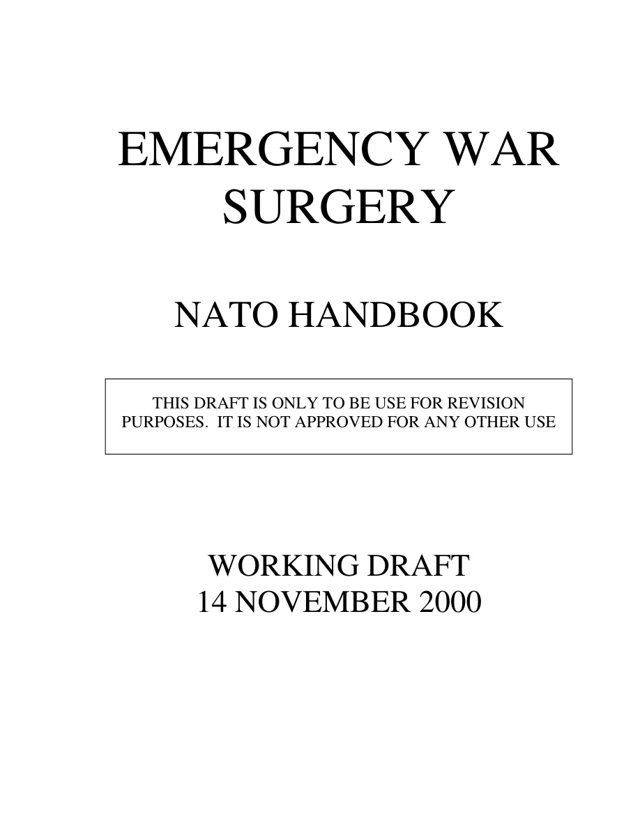 Emergency War Surgery – NATO Handbook PDF Download
