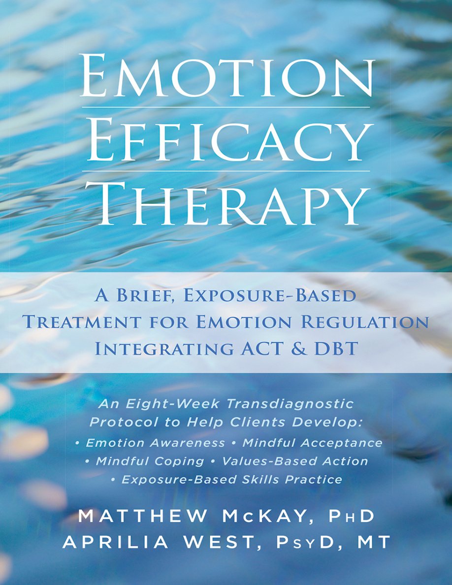 Emotion Efficacy Therapy Matthew McKay Kitap Kapağı