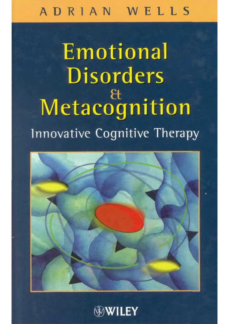 Emotional Disorders and Metacognition Innovative Cognitive Therapy Adrian Wells Kitap Kapağı