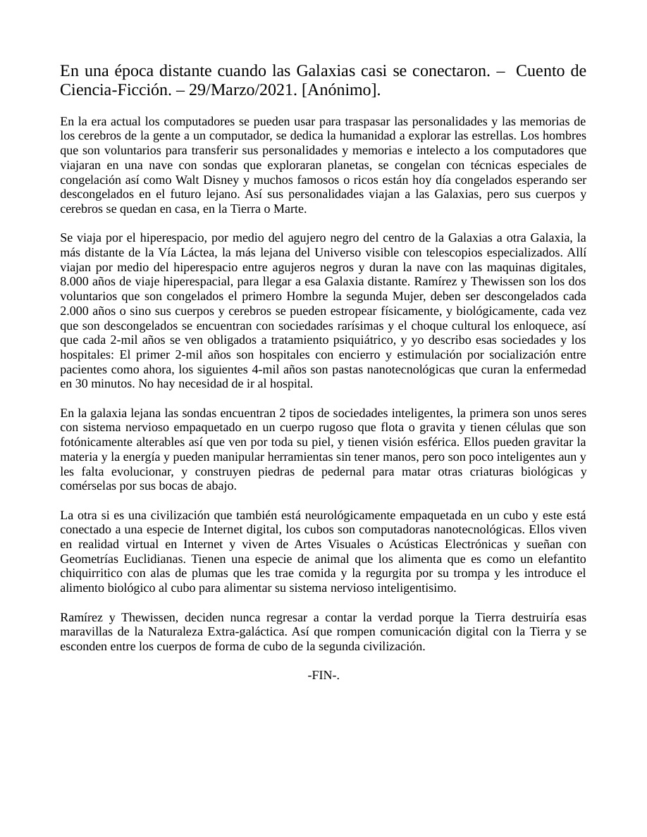 En una época distante cuando las Galaxias casi se conectaron PDF Download