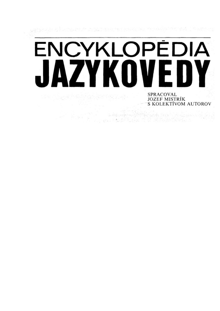 Encyklopedia jazykovedy Slovak Edition Jozef Mistrik Kitap Kapağı