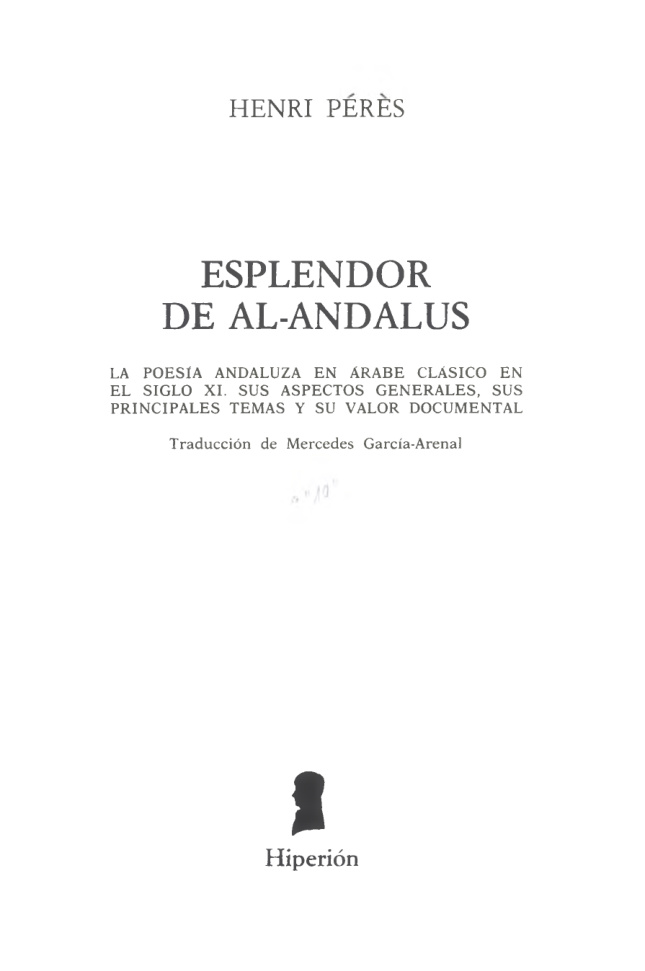 Esplendor de Al Andalus Spanish Edition Henri Peres Kitap Kapağı