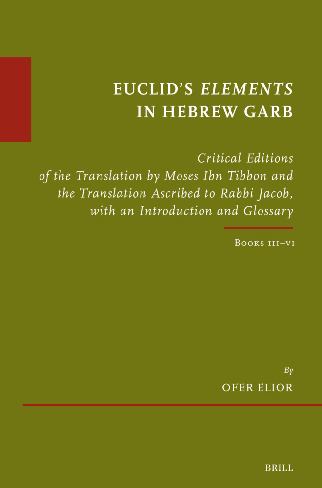 Euclids Elements In Hebrew Garb Ofer Elior Kitap Kapağı