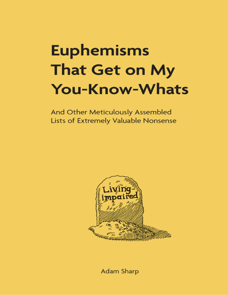 Euphemisms That Get on My You Know Whats Adam Sharp Kitap Kapağı