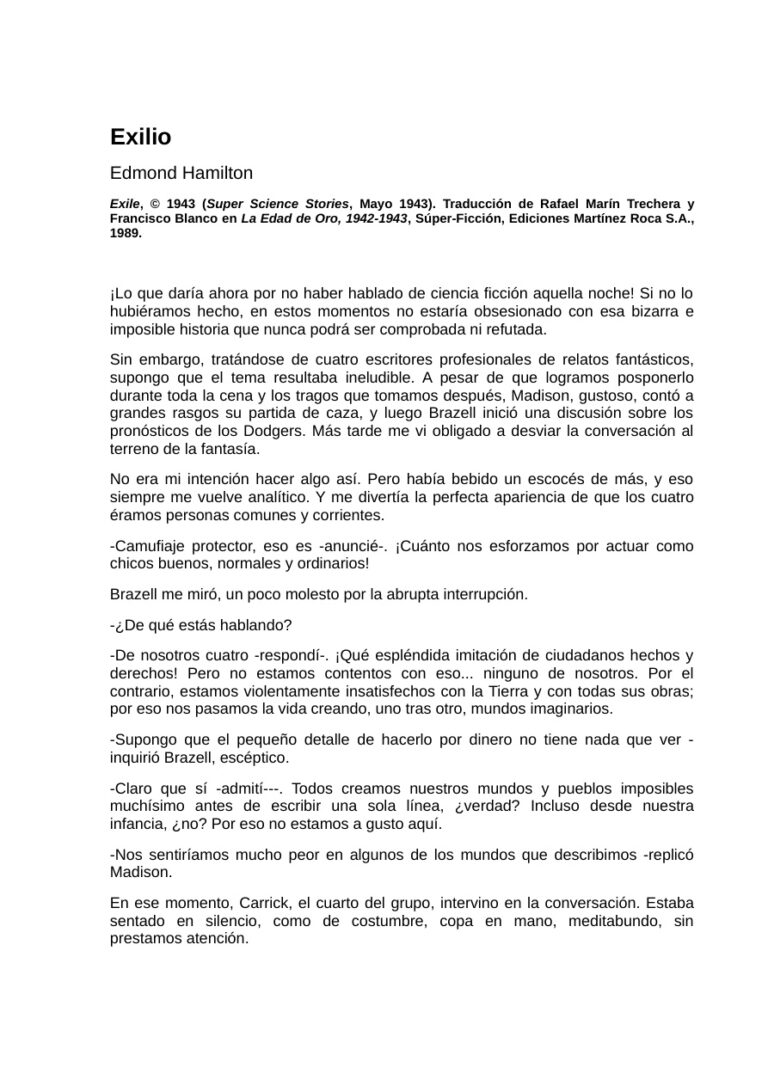 Exilio Spanish Edition Hamilton Edmond Kitap Kapağı