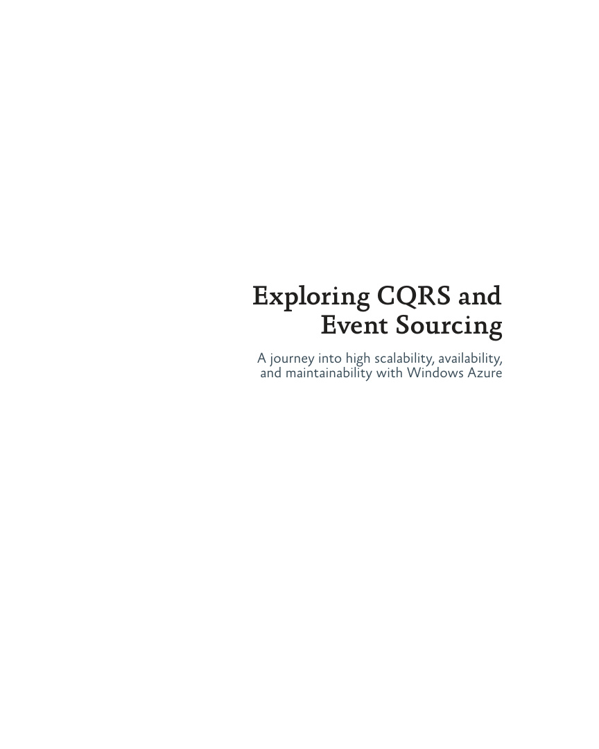 Exploring CQRS and Event Sourcing PDF Download