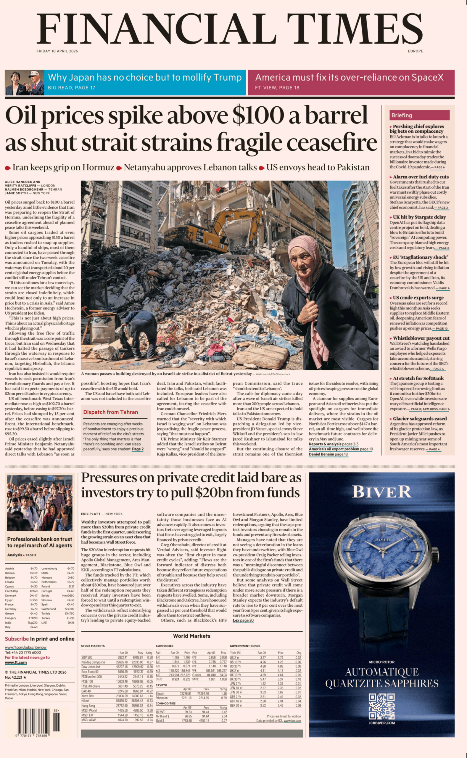 Financial Times Europe 10 April 2026 Financial Times Europe Kitap Kapağı