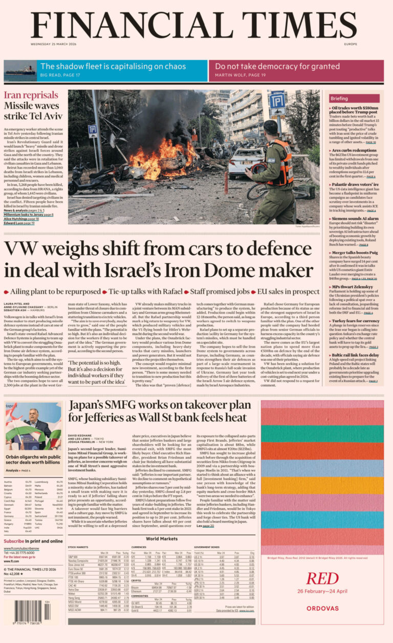 Financial Times Europe 25 March 2026 Financial Times Europe Kitap Kapağı