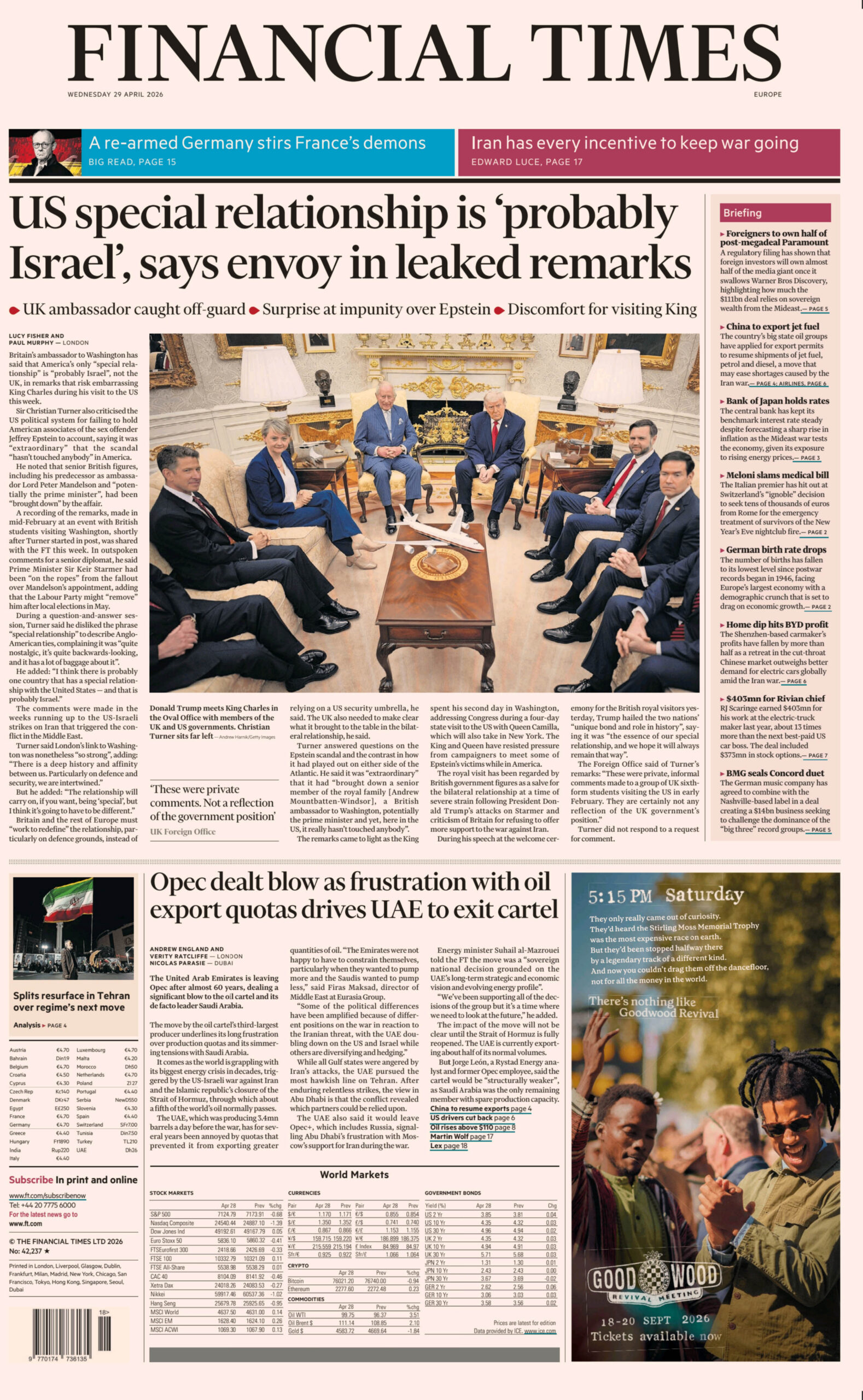 Financial Times Europe 29 April 2026 Financial Times Europe Kitap Kapağı