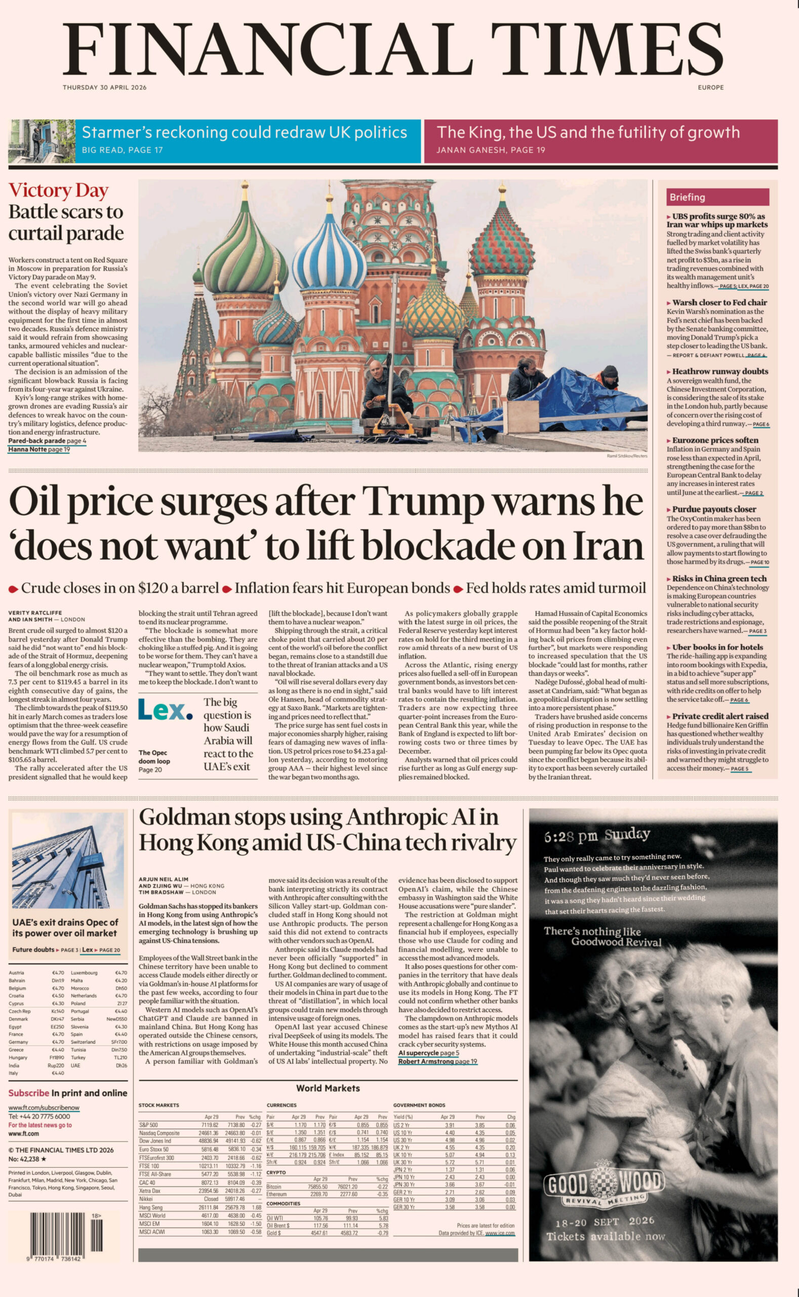 Financial Times Europe 30 April 2026 Financial Times Europe Kitap Kapağı