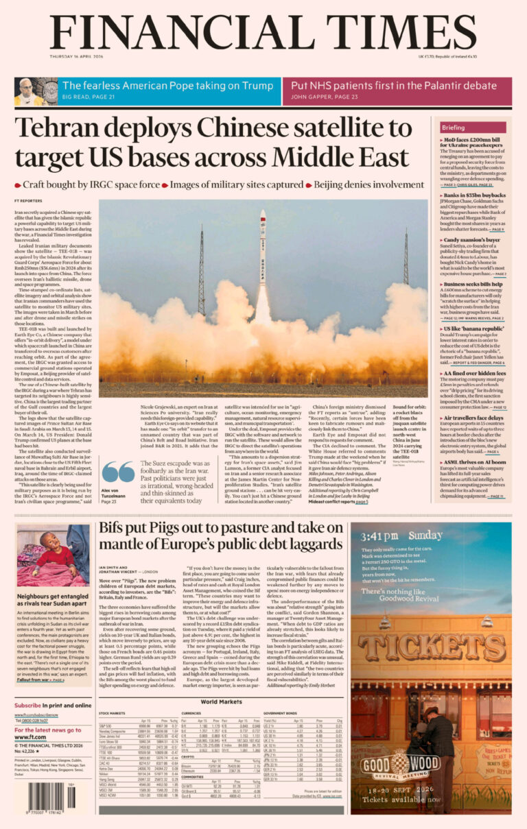 Financial Times UK 16 April 2026 Financial Times UK 16 April 2026 Kitap Kapağı