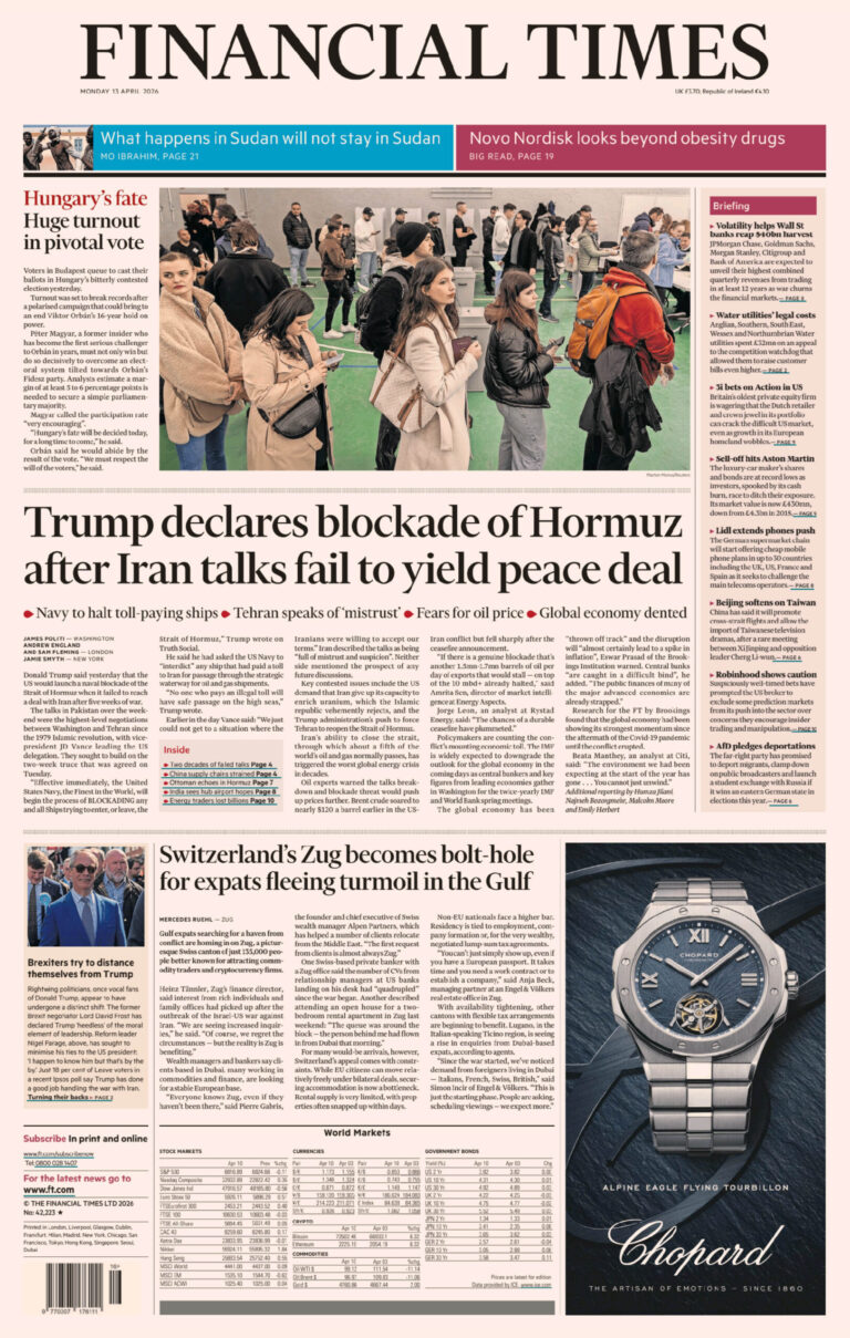 Financial Times UK 13 April 2026 Financial Times UK Kitap Kapağı