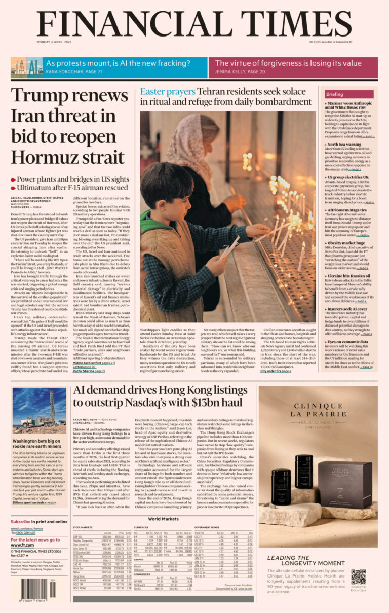 Financial Times UK April 06 2026 Financial Times UK Kitap Kapağı
