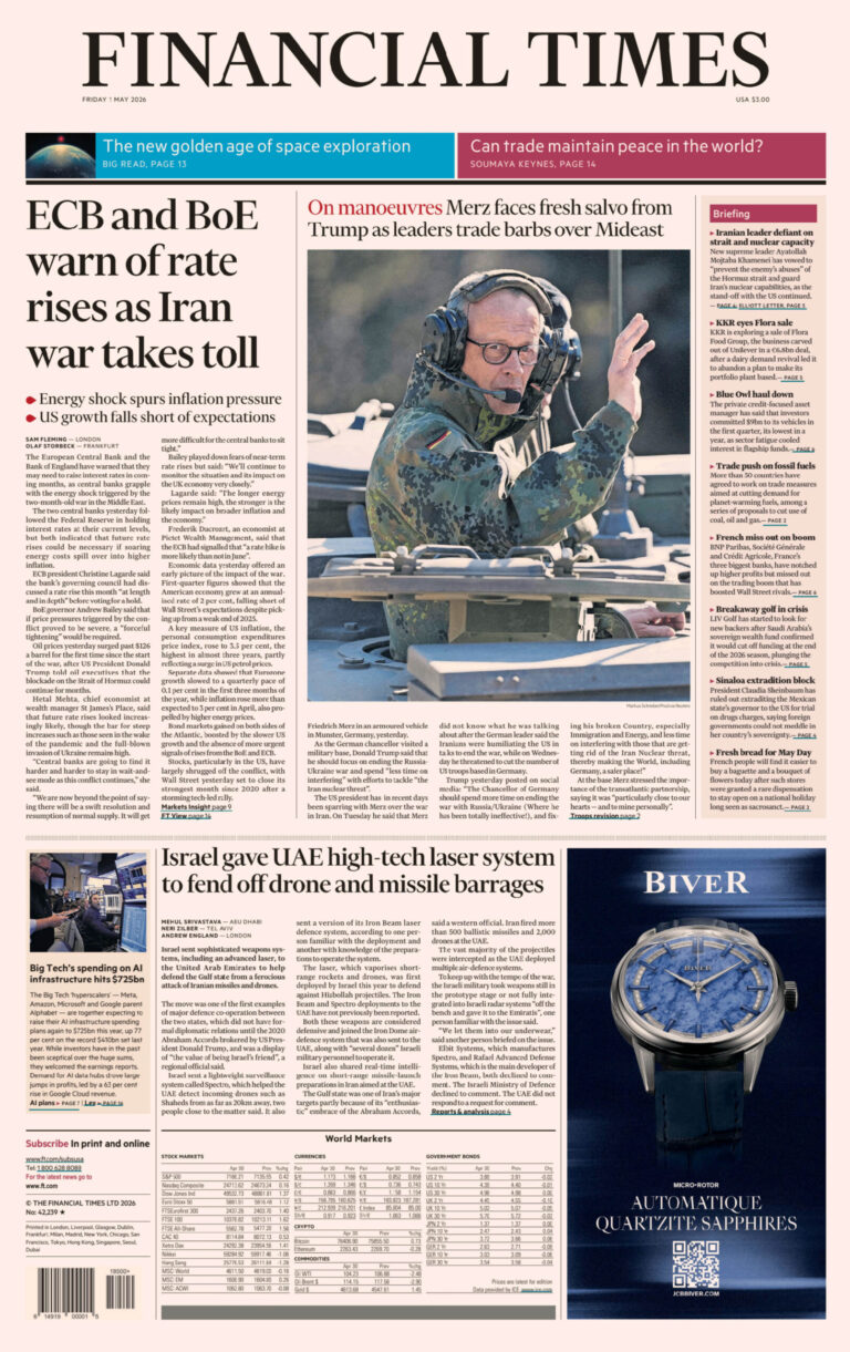 Financial Times USA 01 May 2026 Financial Times USA Kitap Kapağı