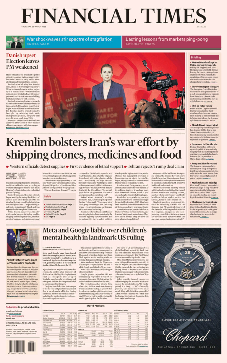 Financial Times USA 26 March 2026 Financial Times USA Kitap Kapağı