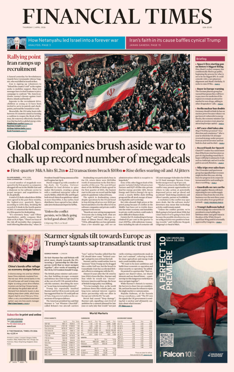 Financial Times USA April 02 2026 Financial Times USA Kitap Kapağı
