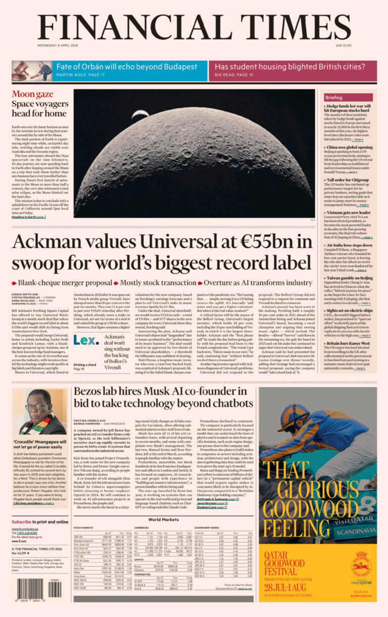 Financial Times USA April 08 2026 Financial Times USA Kitap Kapağı