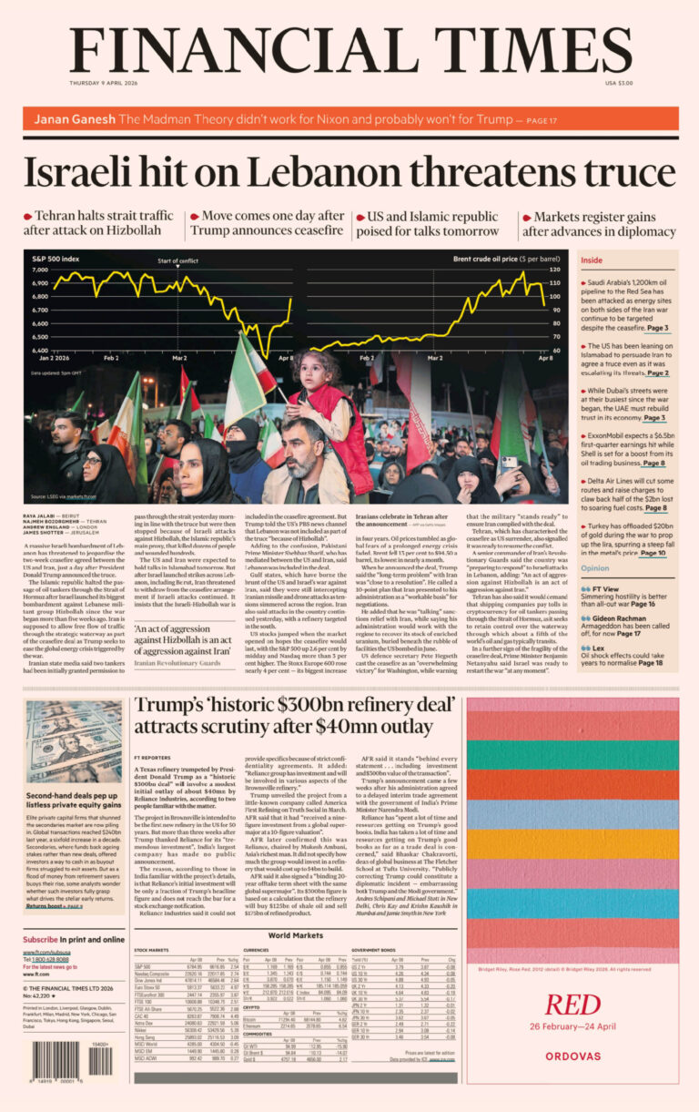 Financial Times USA April 09 2026 Financial Times USA Kitap Kapağı