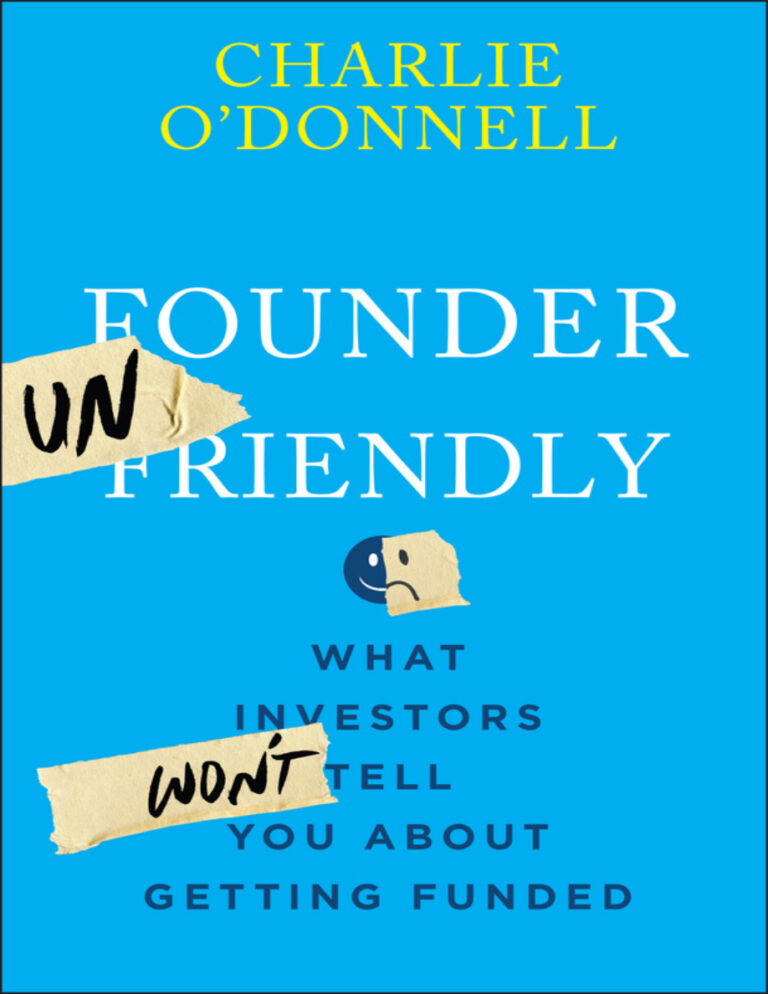 Founder Unfriendly Charlie ODonnell Kitap Kapağı