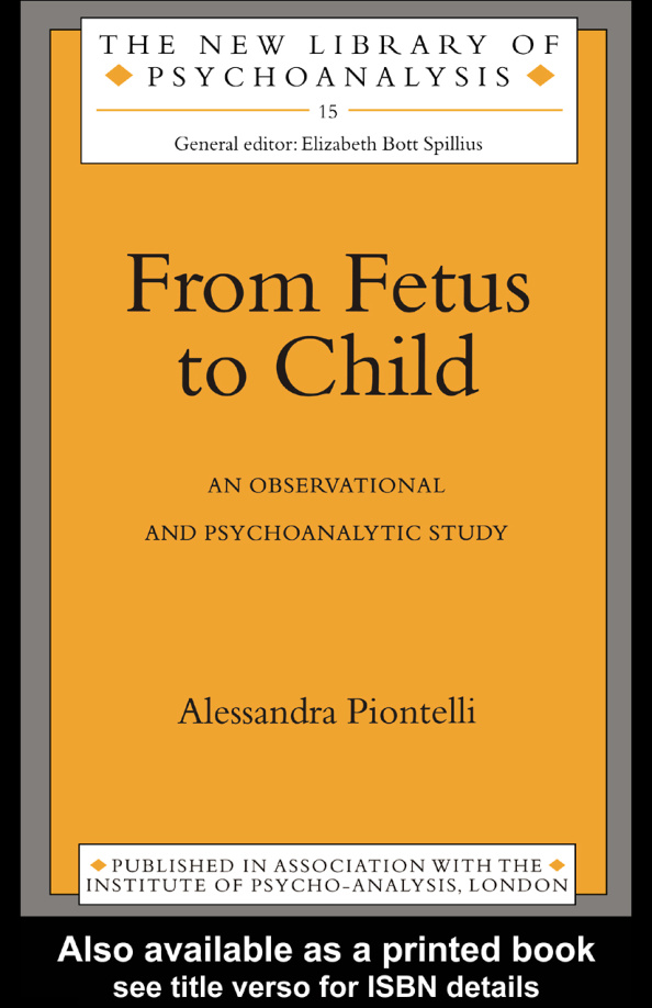 From Fetus to Child Alessandra Piontelli Kitap Kapağı