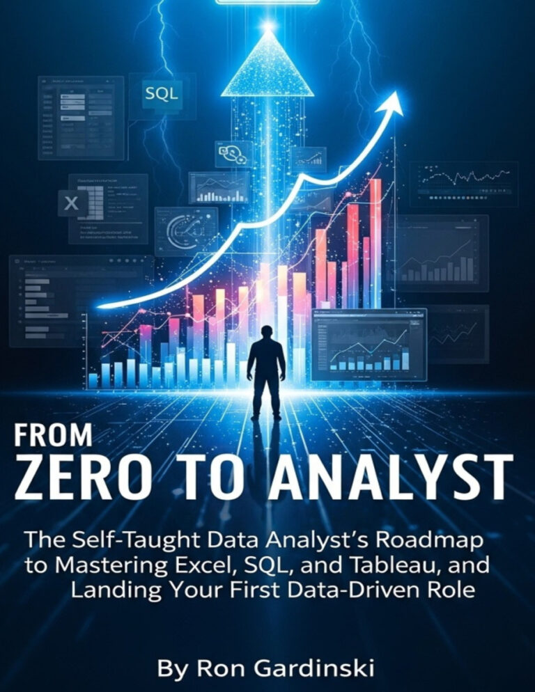 From Zero to Analyst The Self Taught Data Analysts Roadmap to Mastering Excel Ron Gardinski Kitap Kapağı