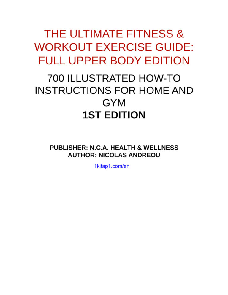 Full Upper Body Edition Nicolas Andreou Kitap Kapağı