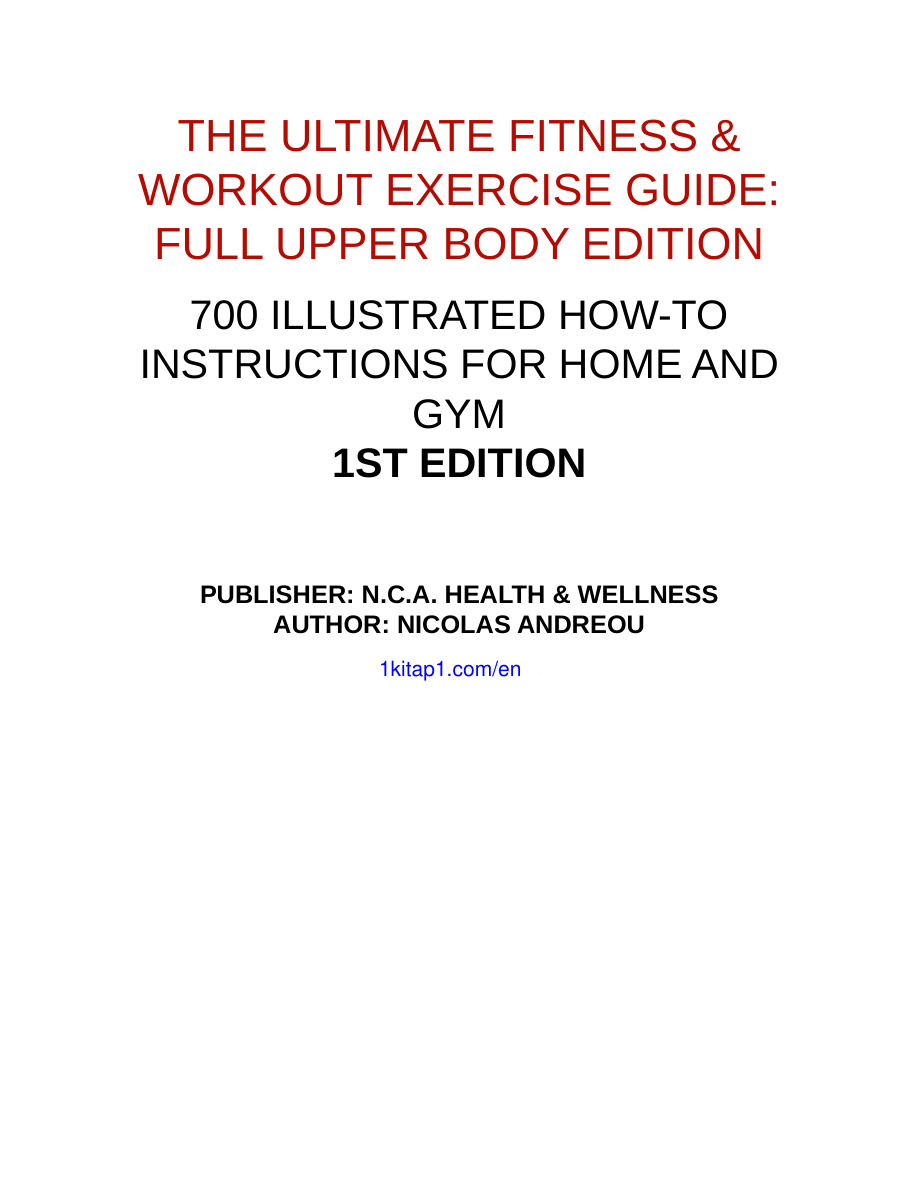 Full Upper Body Edition Nicolas Andreou Kitap Kapağı