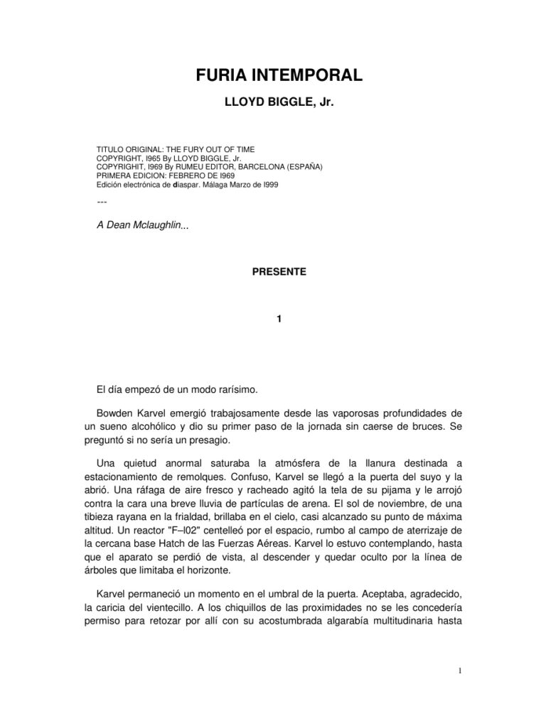 Furia Intemporal Spanish Edition Biggle Lloyd Jr Kitap Kapağı