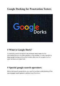 Google Dorks short notes Kitap Kapağı