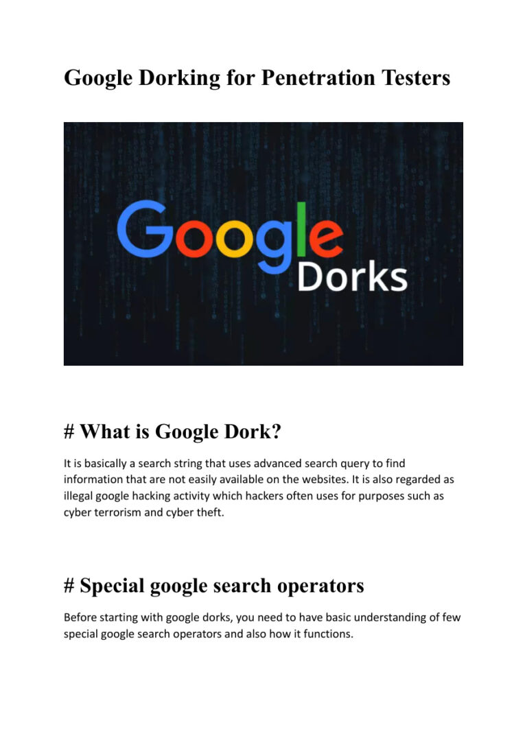 Google Dorks short notes Kitap Kapağı