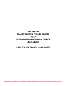 Guia para el examen general para el egreso de la licenciatura en ingenieria quimica Spanish Edition Guia Ceneval Kitap Kapağı