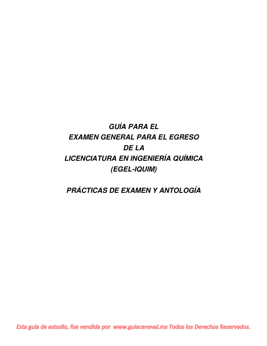Guía para el examen general para el egreso de la licenciatura en ingeniería química PDF Download