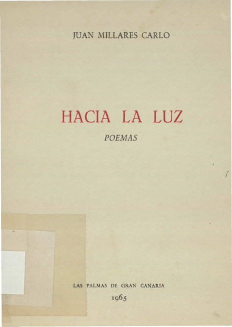 Hacia la Luz Poemas Spanish Edition MILLARES CARLO Juan Kitap Kapağı