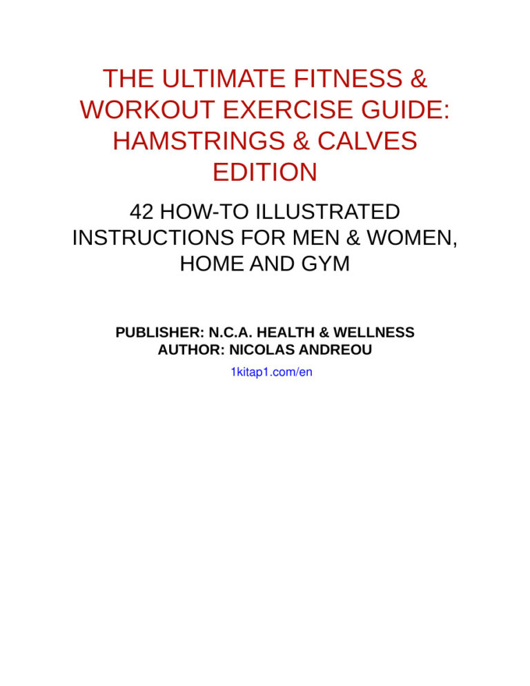 Hamstrings n Calves Edition Nicolas Andreou Kitap Kapağı