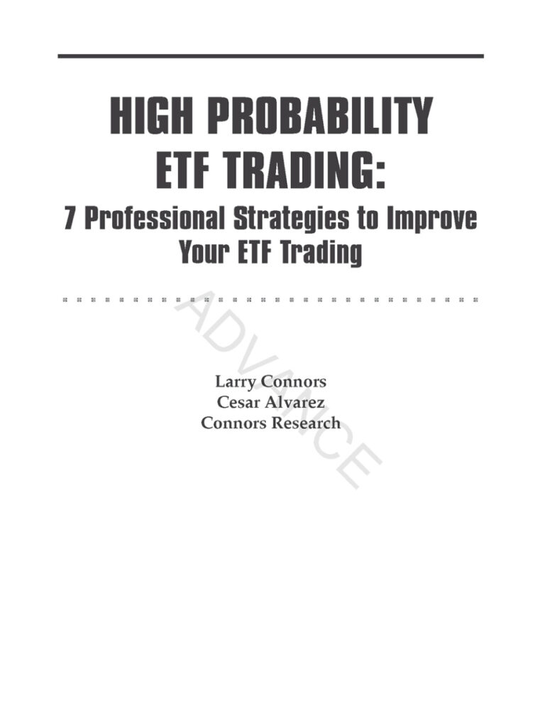 High Probability ETF Trading 7 Professional Kitap Kapağı