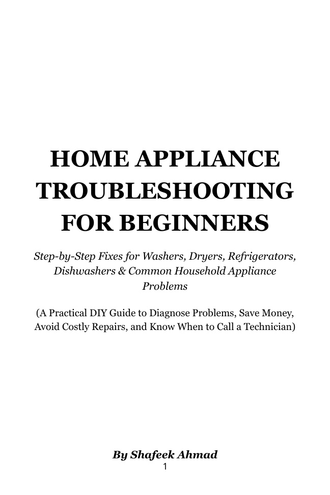 Home Appliance Troubleshooting For Beginners PDF Download