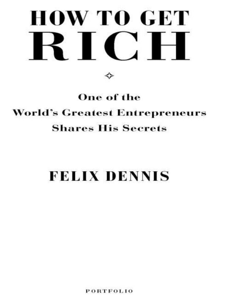 How to Get Rich Kitap Kapağı