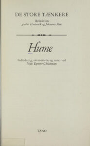 Hume Danish Edition Niels Egmont Christensen Kitap Kapağı