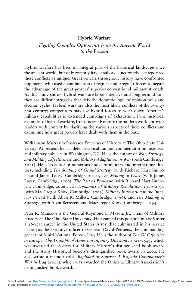 Hybrid Warfare PDF Download