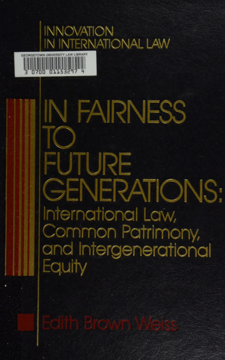 In Fairness to Future Generations Edith Brown Weiss Kitap Kapağı