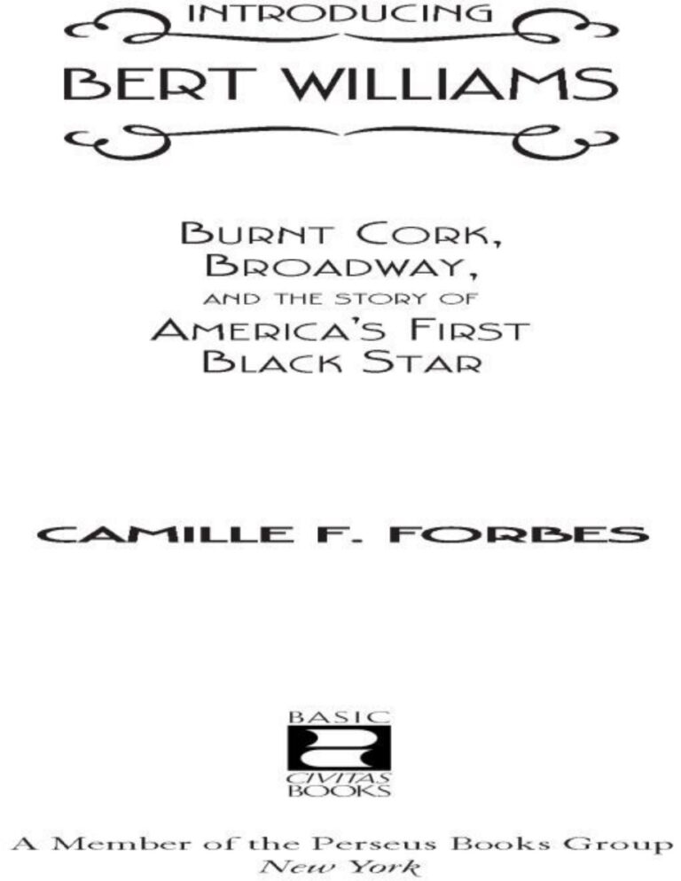 Introducing Bert Williams Camille F Forbes Kitap Kapağı