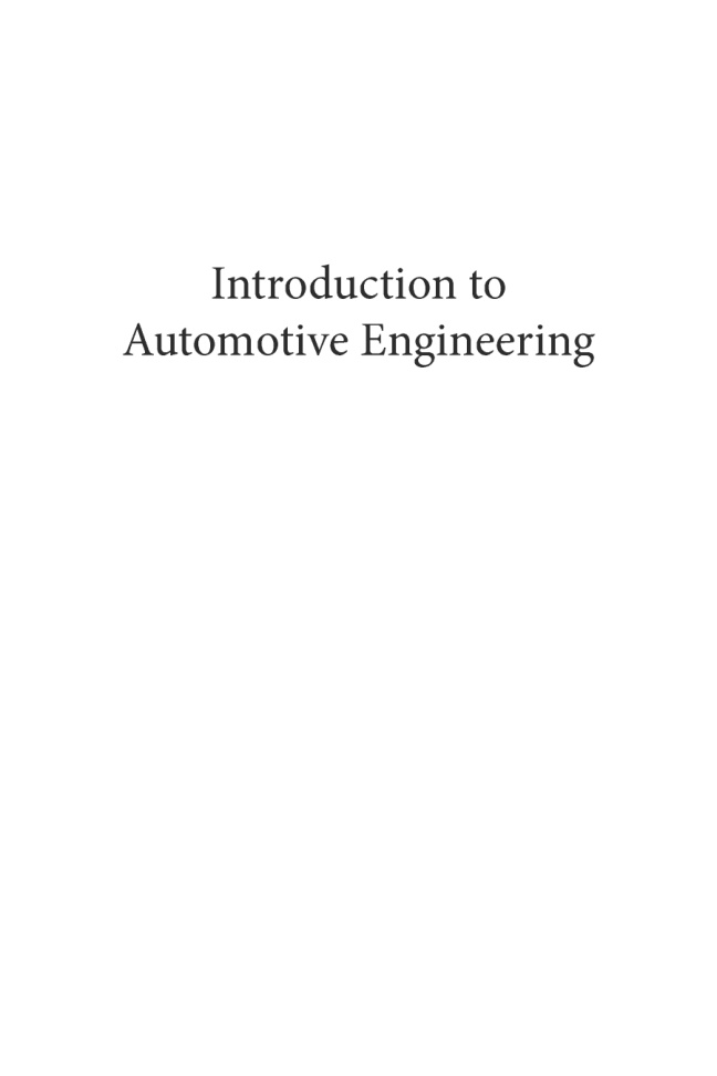 Introduction to Automotive Engineering R Sakthivel Kitap Kapağı