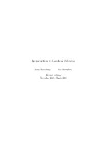 Introduction to Lambda Calculus Kitap Kapağı