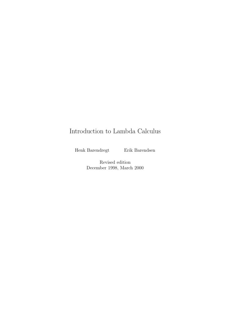 Introduction to Lambda Calculus Kitap Kapağı